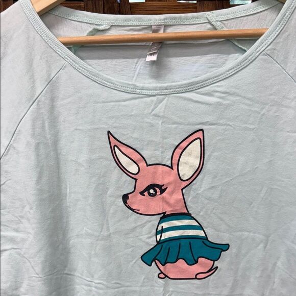 Mint Green Chemise with Bunny Design - Picture 2 of 3